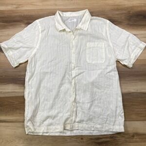 Universal Works Button Up Men XL Minimalist 100% Cotton Boxy Yellow Summer Shirt
